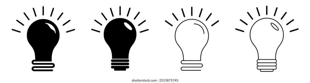Icono de bombilla Ideal para ideas y Ilustraciones de innovación
