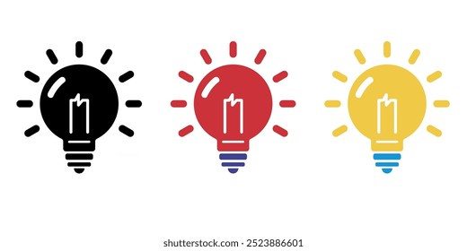 Ícone de Lâmpada Ideal para Ideias e Ilustrações Inovação