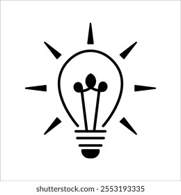 Light Bulb Icon Ideal for Ideas and Innovation Illustrations