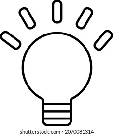 light bulb icon. icon for ideas with black and white background suitable for learning to color