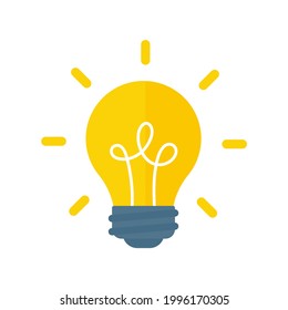 Icono de la bombilla. Ideas de bombilla ligera y creatividad. Pensamiento analítico para el procesamiento de innovaciones