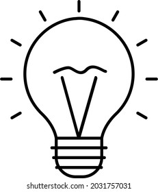 Symbol der Glühbirne, Licht, Ideen, Symbol für Kreativität, Vektorgrafik, Teil des SEO-Symbolsatzes
