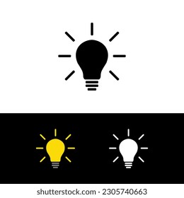 Light bulb icon. Ideas, solution, electricity symbol. Vector Illustration.