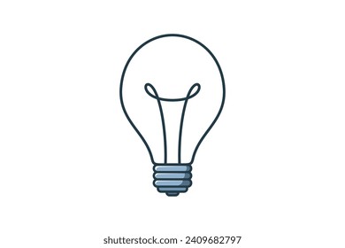 Light bulb icon. Ideas, solution, electricity symbol. Vector Illustration.
