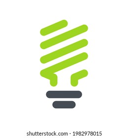 Icono de la bombilla. Bombilla iluminada por energía solar. Concepto de conservación ambiental