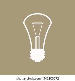 The light bulb icon. Illumination symbol. Flat Vector  