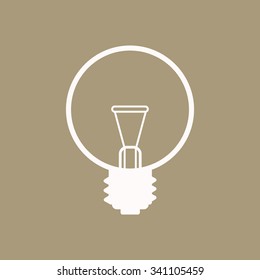 The light bulb icon. Illumination symbol. Flat Vector  
