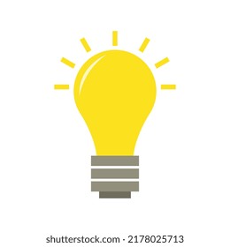 Light bulb icon illustrated in vector