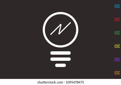 light bulb, light, icon illustration