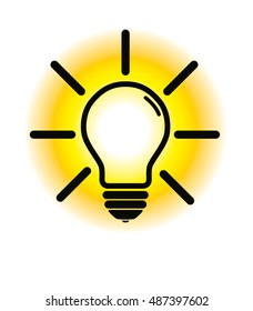 Light Bulb Icon illustration, with a bright light golden yellow-
theme 1