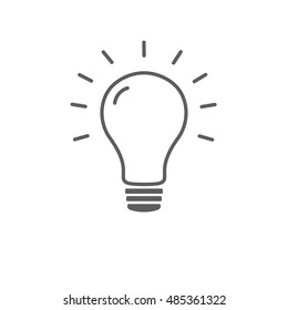 Light bulb icon illustration isolated on a white background