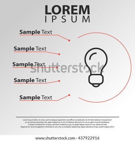 light bulb icon. bulb infographics template