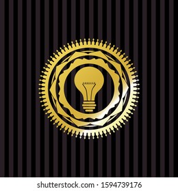 light bulb icon inside golden badge