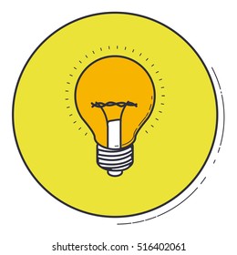 Light bulb icon inside green button design