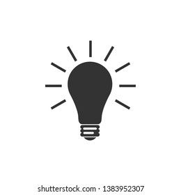 Light bulb icon isolated. Flat design. Vector Illustration