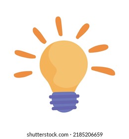 icono de la bombilla de luz aislado plano