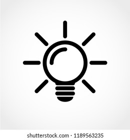 Light Bulb Icon Isolated on White Background