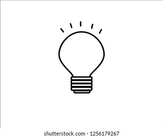 Light bulb icon isolated on white background. Symbol of lighting, electric. Idea sign, thinking concept in flat style for graphic design.