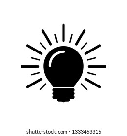 Light bulb icon isolated on white. 