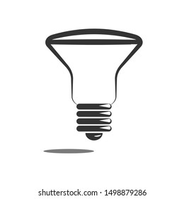 Light bulb icon. Isolated on white background. Flat style. 