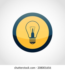 Light Bulb Icon Isolated on White Background