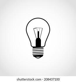 Light Bulb Icon Isolated on White Background