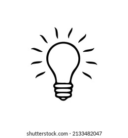 Light bulb icon isolated on white background. Light bulb icon vector design illustration. Light bulb icon simple sign. Light bulb symbol for logo, web, app, template,