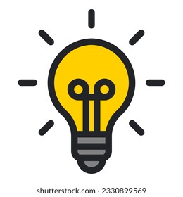 Icono de la bombilla de luz aislado en fondo blanco