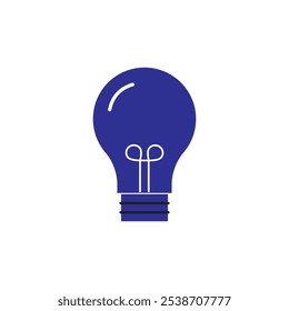 Icono de la bombilla aislado en blanco. Icono de Vector de línea. Bombilla de luz de estilo plano Iniciar sesión. Lámpara de iluminación en negro. Bombilla como solución de signo, idea, concepto de pensamiento. La bombilla de electricidad brilla.