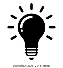 Light bulb icon isolated on white background