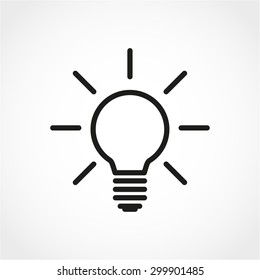 Light Bulb Icon Isolated on White Background
