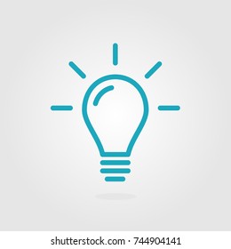 Light bulb icon isolated on white background. Symbol of lighting, electric. Idea sign, thinking concept in line style for graphic design, web site, infographic.