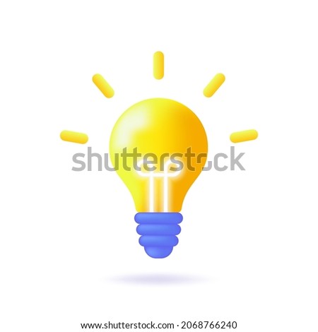 Light bulb icon isolated on white background. Vector 3d illustration.
