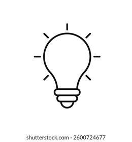 Light bulb icon isolated. simple vector icon on white background