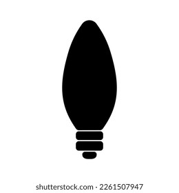 Light bulb icon isolated. Bulb vector icon in flat design. Outline symbol of idea.