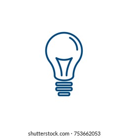 Light bulb icon isolated vector illustration on white transparent background