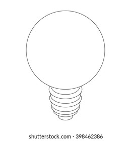 Light bulb icon, isometric 3d style