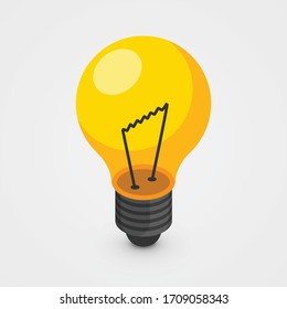 light bulb icon isometric isolated on white background. Modern and futuristic technologies. create symbol ideas to success. vector illustration in design. business and finance concept.