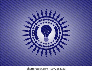 light bulb icon with jean texture