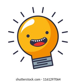 light bulb icon kawaii