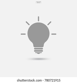 Light bulb icon. Lamp icon. Abstract sign and symbol for thinking concept. Vector illustration.