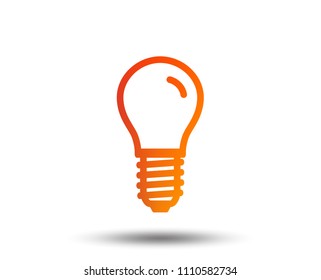 Light bulb icon. Lamp E14 screw socket symbol. Led light sign. Blurred gradient design element. Vivid graphic flat icon. Vector