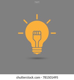 Light bulb icon. Lamp icon. Flat icon. Abstract sign and symbol for thinking concept. Vector illustration.
