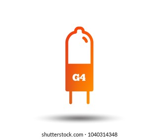 Light bulb icon. Lamp G4 socket symbol. Led or halogen light sign. Blurred gradient design element. Vivid graphic flat icon. Vector
