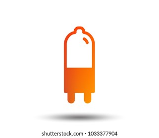 Light bulb icon. Lamp G9 socket symbol. Led or halogen light sign. Blurred gradient design element. Vivid graphic flat icon. Vector