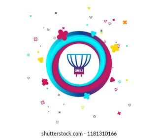 Light bulb icon. Lamp GU5.3 socket symbol. Led or halogen light sign. Colorful button with icon. Geometric elements. Vector