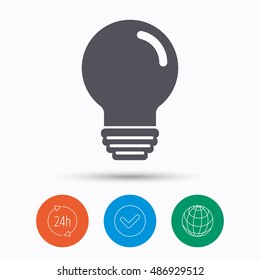 Light bulb icon. Lamp illumination sign.