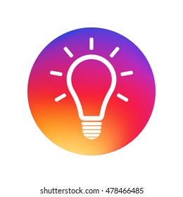 Light Bulb icon. Lamp line icon on white background. Ideas icon. Brainstorming. Creativity