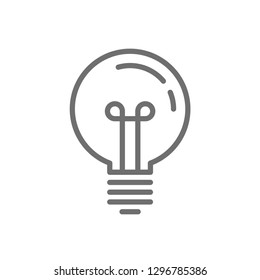Light bulb icon, lamp pictogram, concept of idea, solution and imagination