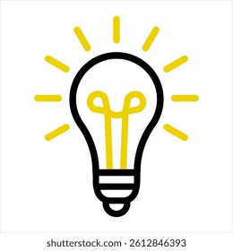 Light bulb icon or Lamp icon set.Idea symbol. 